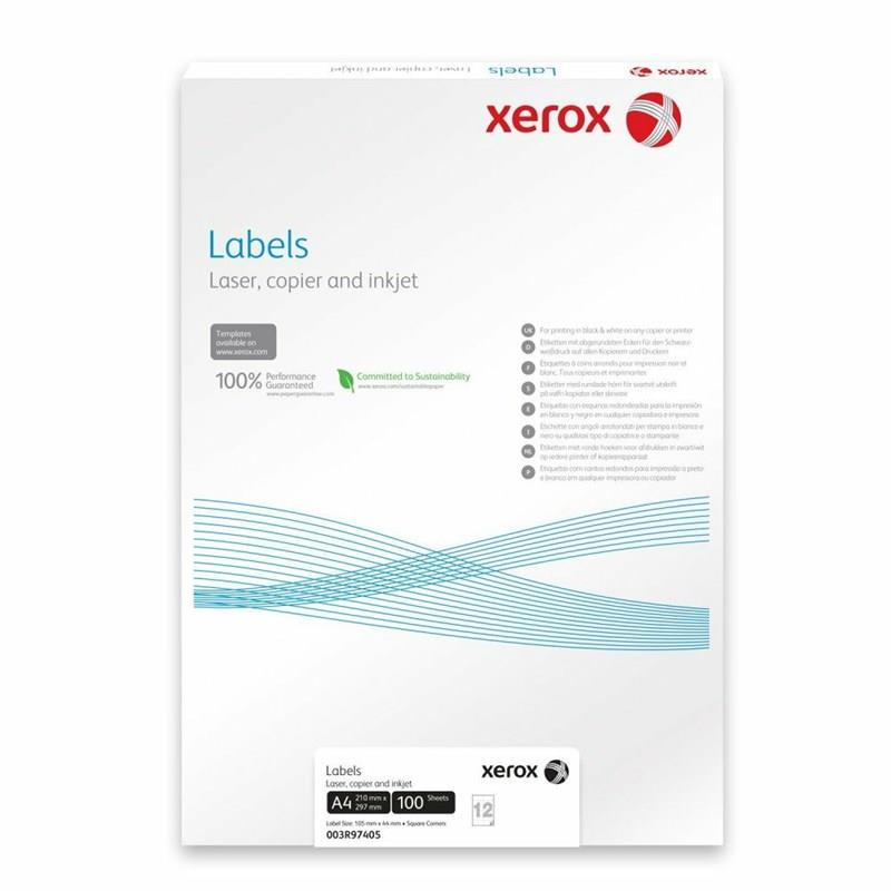 9416558 Xerox 003R97410 Etikett Xerox for laser og ink-jet 70 x 25 mm. 33 etiketter pr ark (100)